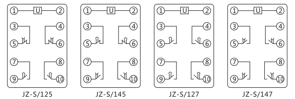 JZ-S/322靜態可調延時中間繼電器內部接線圖及外引接線圖